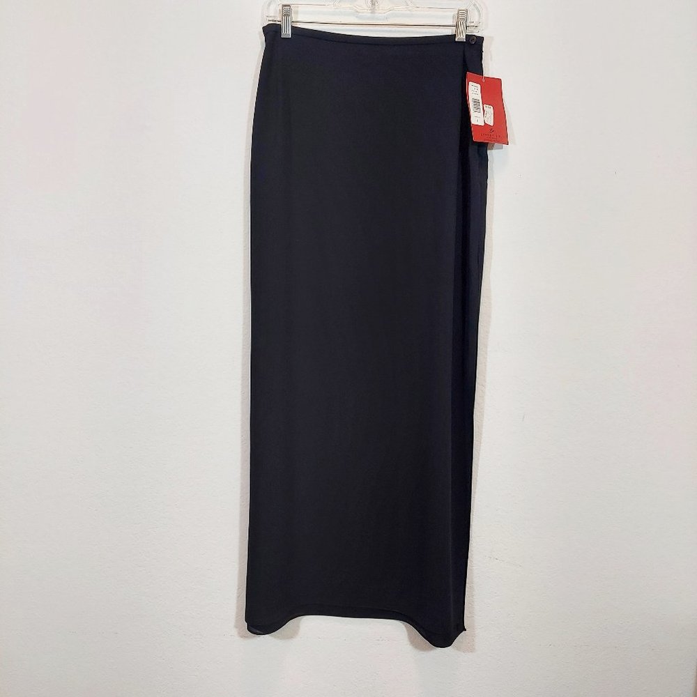 JS COLLECIONS Womens Lined Straight Maxi Dress Skirt Size 8 (40" Long) Side Zip